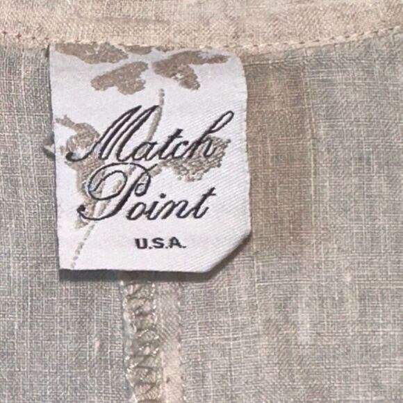 Match Point Sz L 100% Linen Oversized Tunic Top - Picture 4 of 5